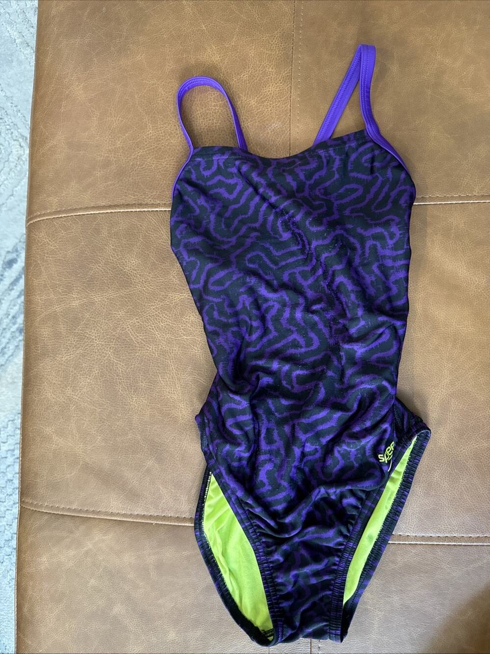 Speedo Pro LT Flyback Swimsuit 30 Race Maze One Piece Swim Team Practice Purple